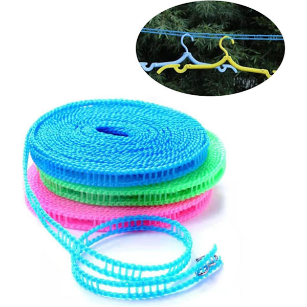 3-delt sett, vindtett klesline, nylon klesline, bærbar