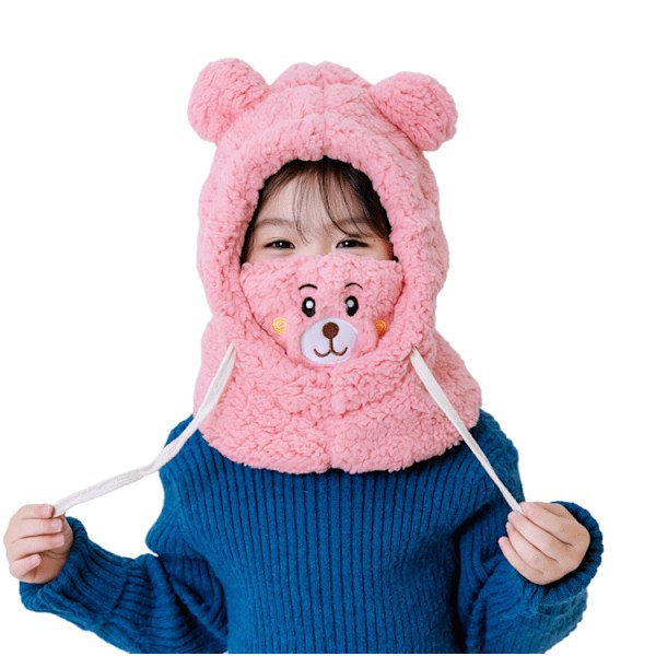 ##/Björnhuva plysch öron skydd halsduk, 2-8 år gammal##/