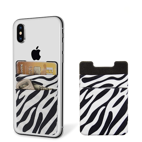 ##/Dubbellagers Lycra Mobiltelefon Korthållare - Zebra Tryck, Multifunktion##/