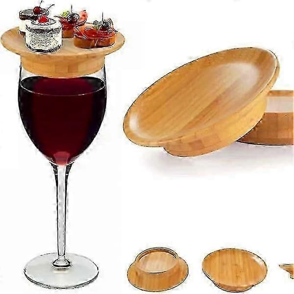 Genanvendelige 4\" Bambus Vin Glas Charcuterie Toppers, 4 stk. Sæt
