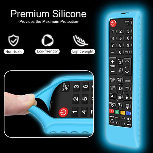 Silikonfodral (Glödande Blå) för Samsung TV-fjärrkontroll BN