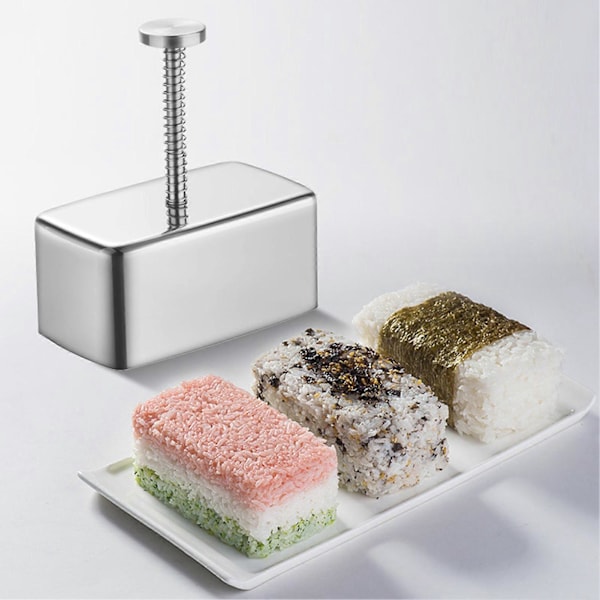 Hjerteformet risbolleform med håndtak, polert overflate, rustfritt stål, non-stick sushi maker, risbolleform Rectangle