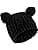 ##/Svart mössa med kattöron i stickad ull, vintermössa##/