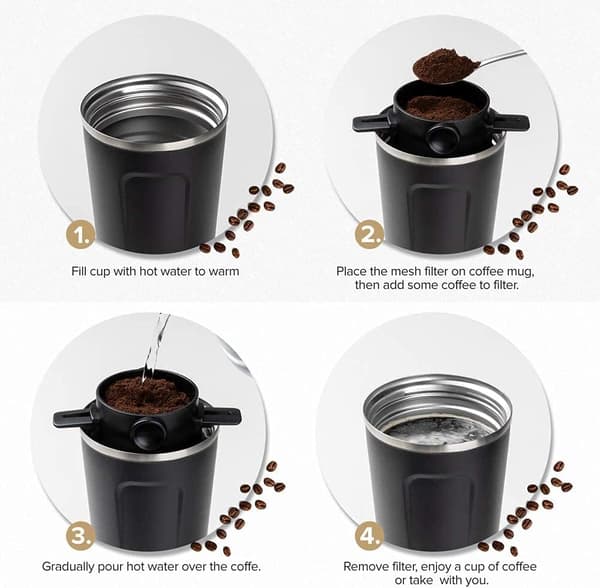 Papirløs Genanvendelig Rustfrit Stål Kaffe Filter Drypper til Mænd