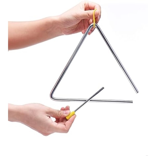 8 Tommer Musikalsk Stål Trekant Percussion Instrument Med Slåer