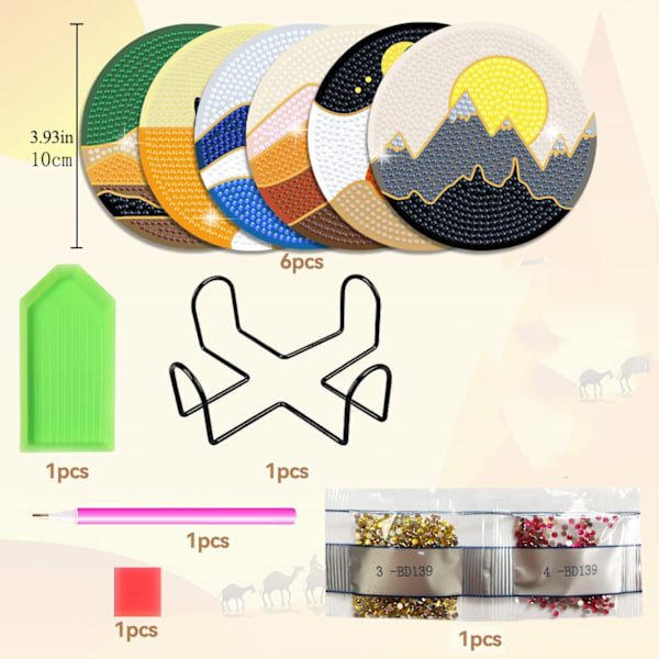 ##/6 kpl DIY maisema timanttimaalaus aluslautasia##/