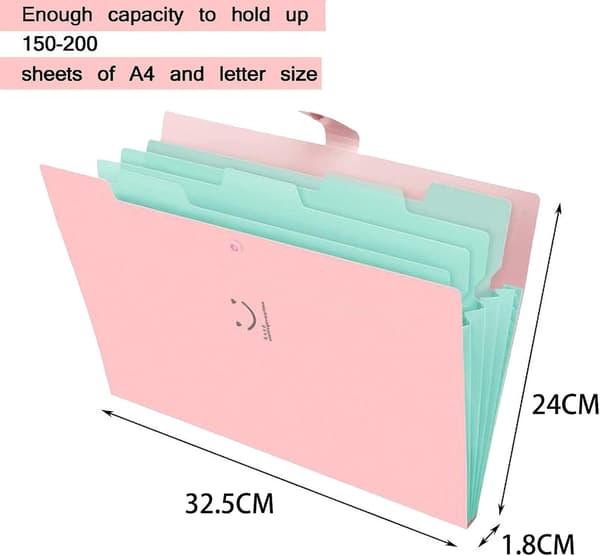 Utvidbare lommer for A4-dokumenter, plastmappe