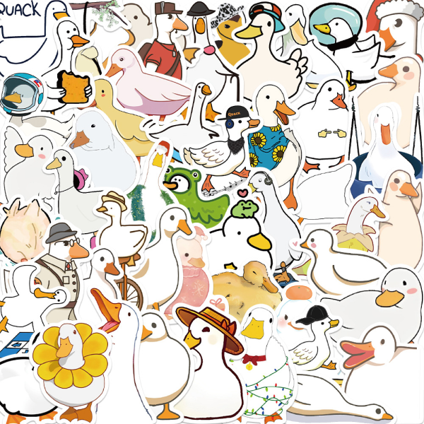 #50 tegneserie enkle duck doodle-klistremerker#