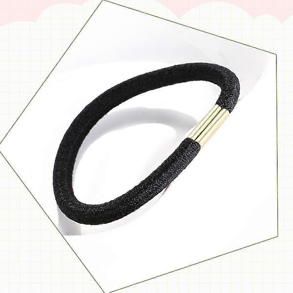 100 stk. Sort Elastisk Hårbånd Pige Kvinder Mode Hårtilbehør Hår Scrunchie