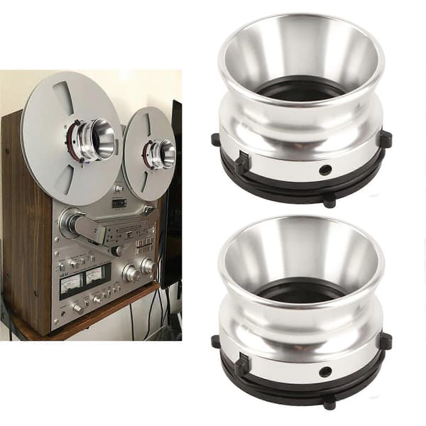 1 par NAB-hubadaptere, professionel poleret aluminiumslegering, 10-tommers åbner til Studer ReVox til Akai til Teac, sølv
