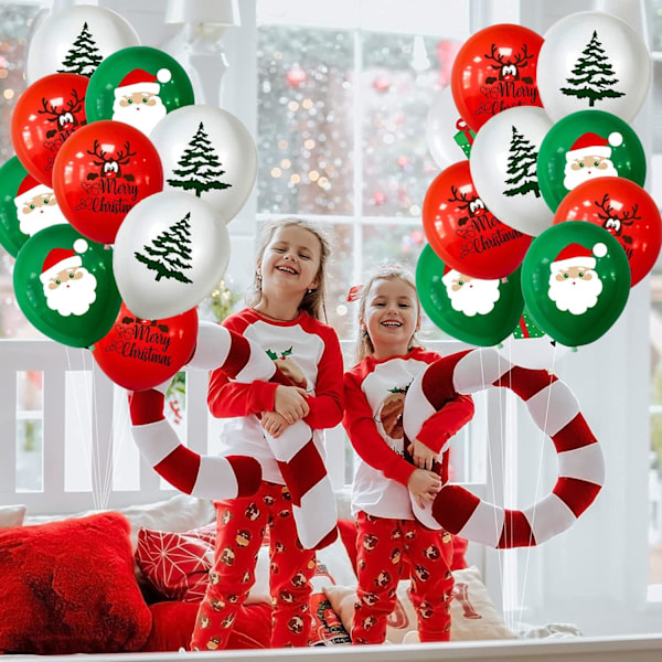 ##/Juleballonger 100 stk Merry Xmas Party Ballongdekorasjoner Latex##/