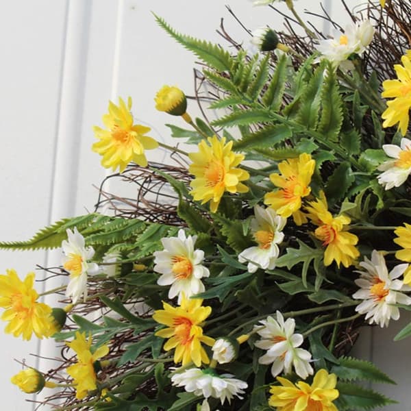 22 tum Daisy Kransar, Konstgjorda Blommor Vårkrans för Framdörr