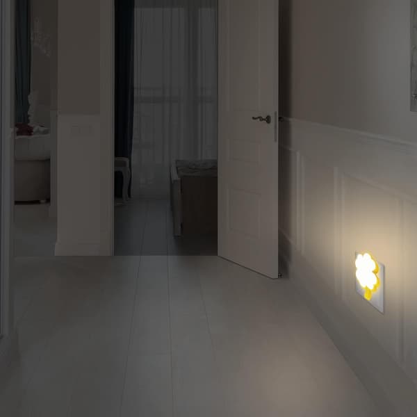 Nattlys stikkontakt, 2 stk lampe fire, bærbare senger