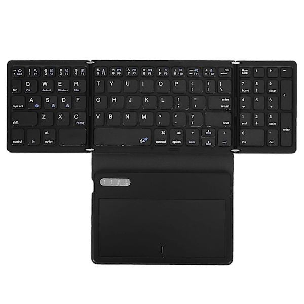 Foldbar Bluetooth Tastatur Lav Latency Bluetooth 5.1 Fuldstørrelse Tastatur med Stor Touchpad til IOS til Android til Windows