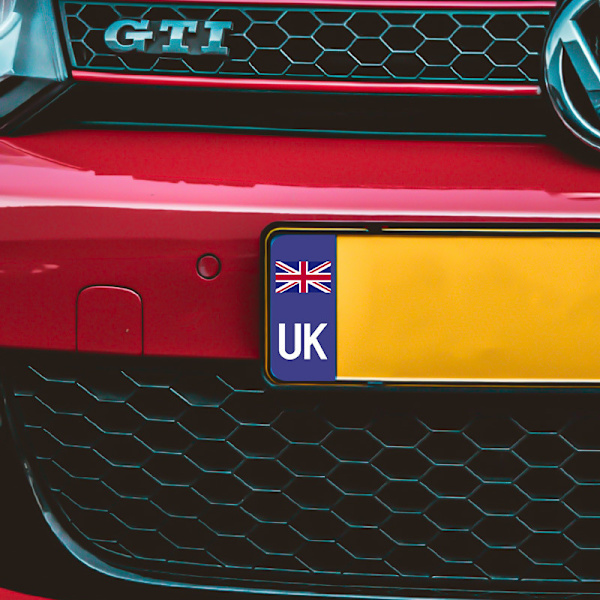 12 UK-nummerplåtsdekaler | Europeiska dekaler (vit + gul)