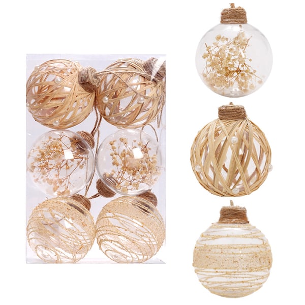 ##/16 stk. gjennomsiktige julekuler i PET, 8CM##/