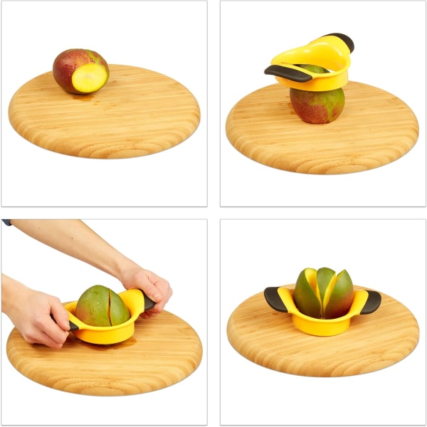 Mango-skjærer, deler & fjerner stein, sklisikkert håndtak, rustfritt stål blad