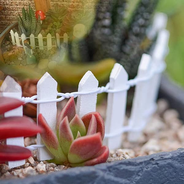 Sæt med 3 Mini Træhegn - til Modelbygning, Dukkehuse, Terrarier