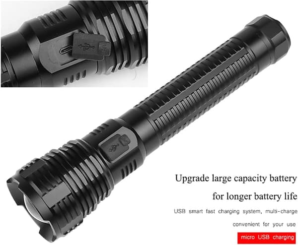 XHP70 Tehokas LED-taskulamppu, Superkirkas 10 000 Lumenin Lataus