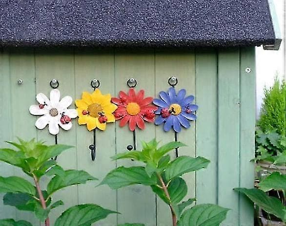 Plant Veggkroker Veggmontert, Kunst Blomst Jernkrok, Hjemmedekorasjon set 2