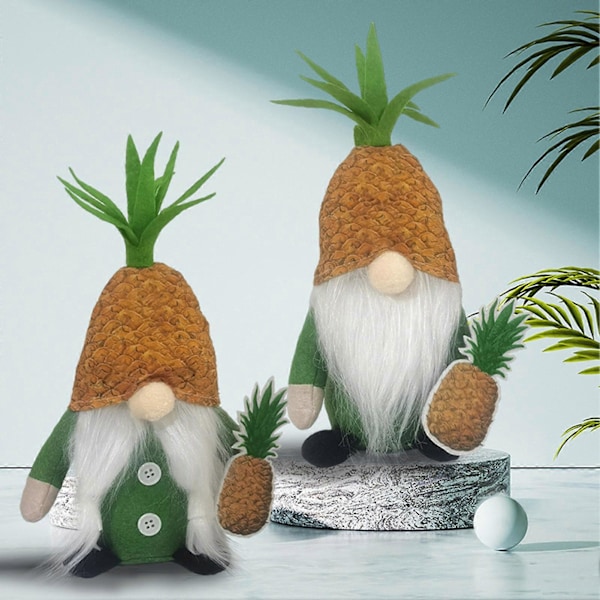 Ansigtsløs Dukke Par Plyslegetøj Ananas Hvidt Skæg Form Hawaiiansk Par Plyslegetøj Lykkebringer Nisse Dukke Mens