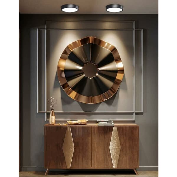 Moderna Ultratunna Hallway Takspotlights, Rund Svart LED Alu