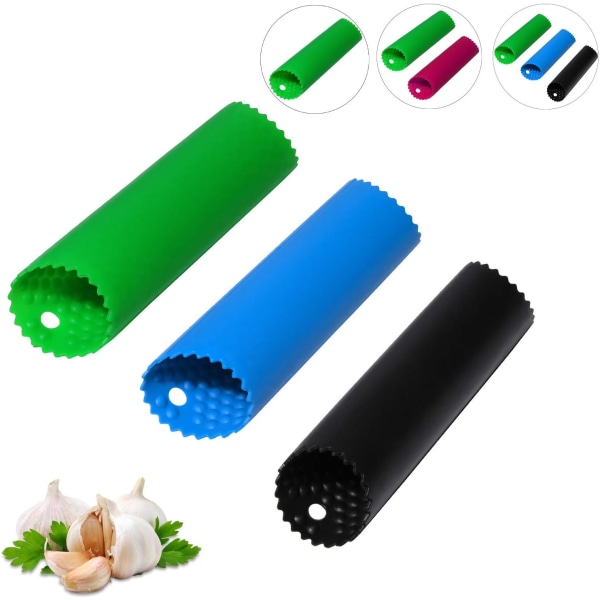 (3 Colors)Garlic Peeler Skin Remover Roller Keeper,Easy Quick to