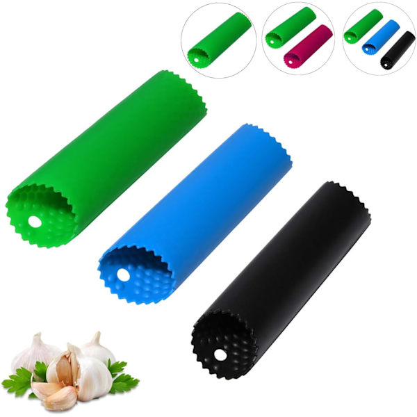 (3 Färger) Vitlökspelare Skin Remover Roller Keeper, Enkel och Snabb