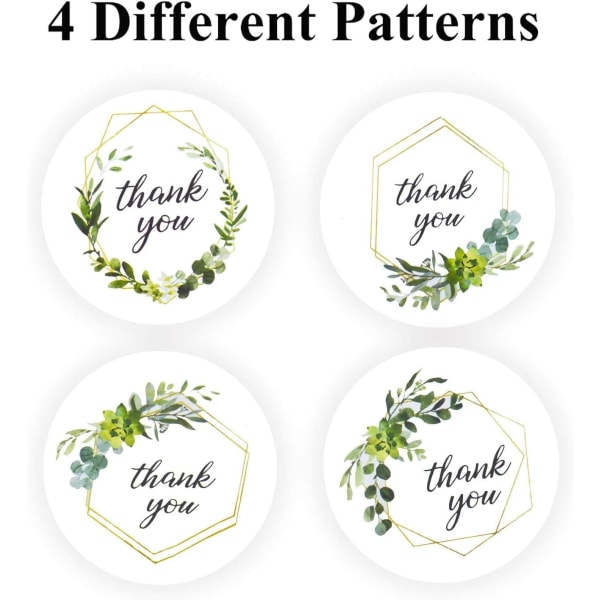 Greenery Frames Thank You Stickers 1 Inch Round Boho Thank You L