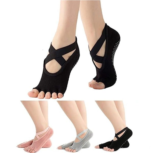 ##/Silikon-halkskyddande yogas strumpor för dans, yoga, balett och pilates##/
