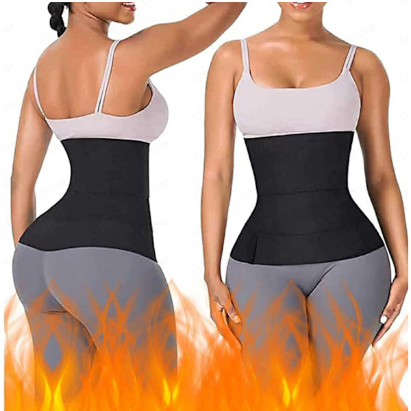 ##/Wrap Waist Trainer til Kvinder Wrap Waist Træningsbånd Sports Korset Sort##/