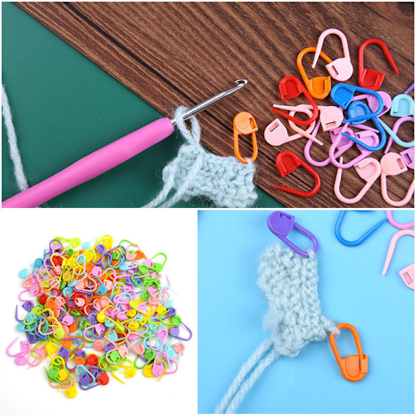 120 stycken stickmarkörer, låsande stiftmarkörer för stickning virkning