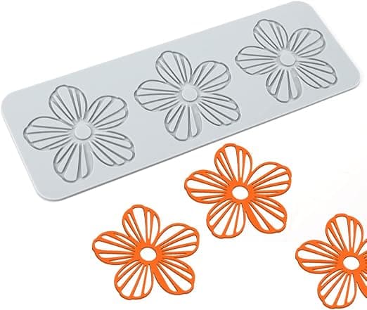 3 huller Pelargonium blomster, Kage blonder form, blonder fondant forme