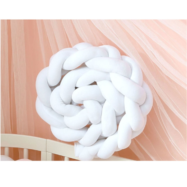 ##/Flettet Hovedpude til Baby Seng (Hvid, 1 m)##/
