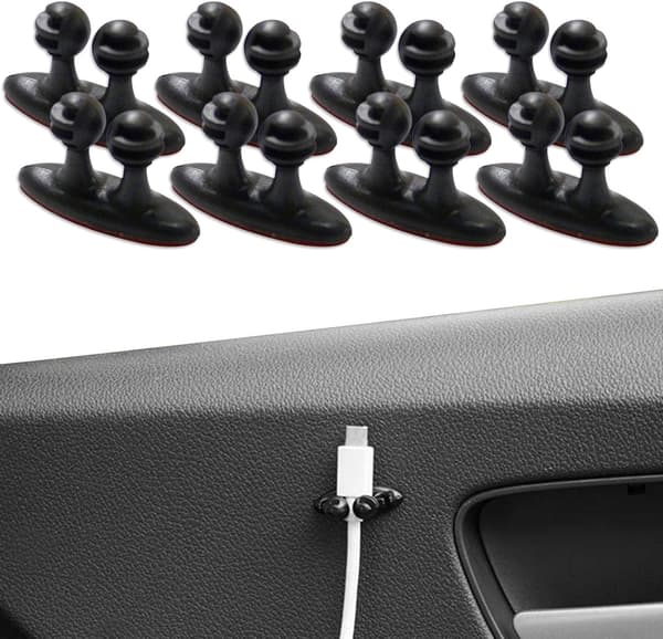 8-pack Kabelbindare - Svart - Starkt Lim - för Skrivbord, Bil,