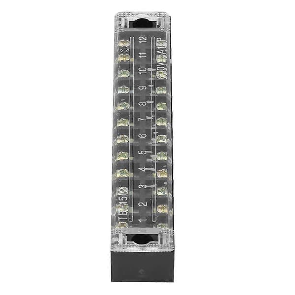 5 st Dubbelrad 12 Positioner 600V 15A Skruvplint + Förisolerad Terminalbarriär