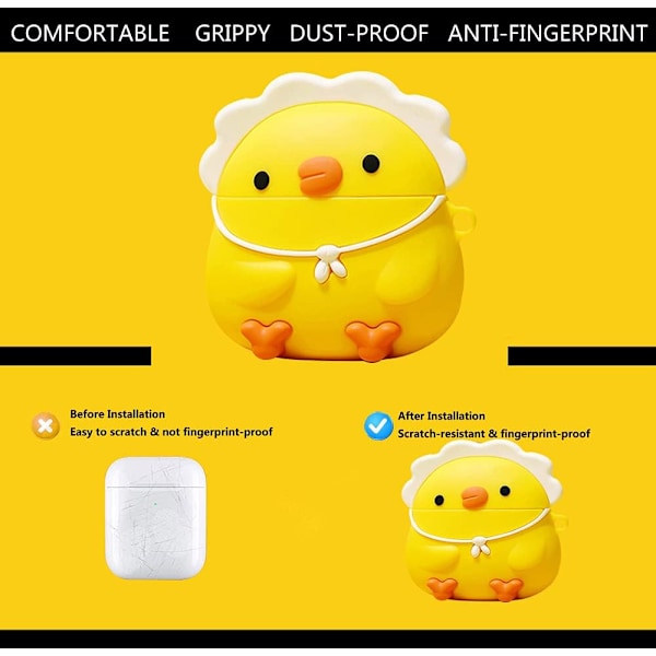 ##/(Liten Gul Kyckling) för Airpods 1/2 Mjuk Silikonfodral, 3D Cu##/
