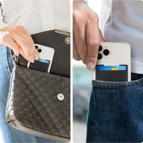 Mobiltelefon kreditkortshållare, självhäftande plånbok, självhäftande ficka -