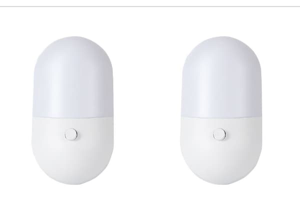 2 Pak LED Natlys, Automatisk 5-Niveau Lysstyrke Natlys
