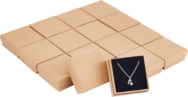 16 stk Kvadratiske Gaveesker 7 cm Gaveeske for Smykker Armbånd Hals