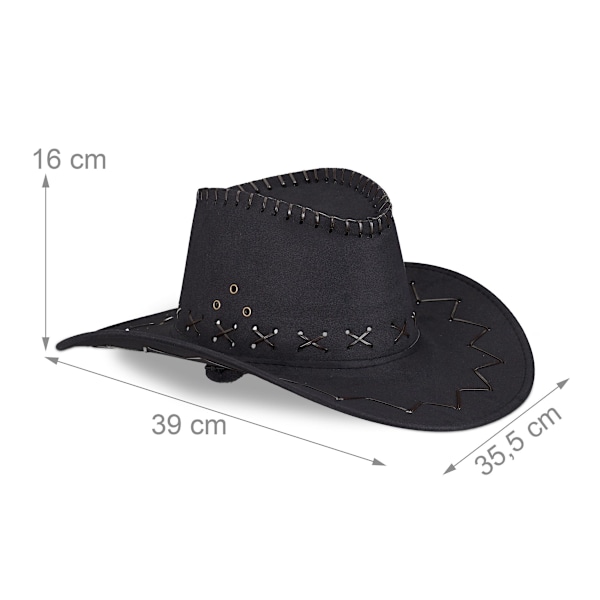 ##/Suedehatt, cowboyhatt, karnevalhatt, svart##/