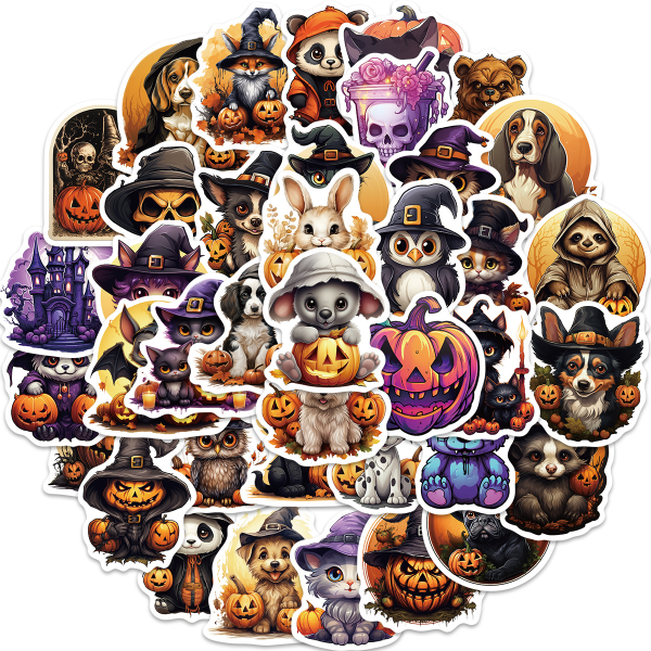 /#/50 Cartoon Halloween Graffiti Stickers/#/