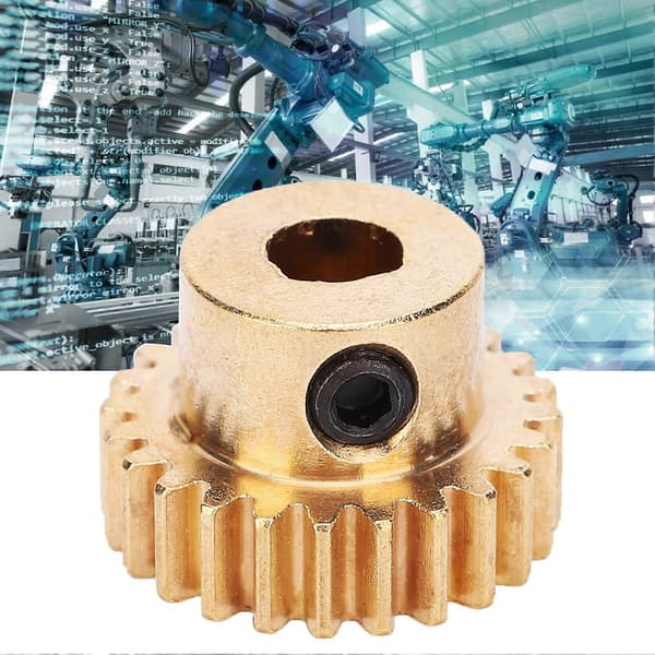 4301-0006-0024 24 Tænder Tandhjul Messing 6mm D-Boring MOD 0.8 Gear Industrirobot Reservedele