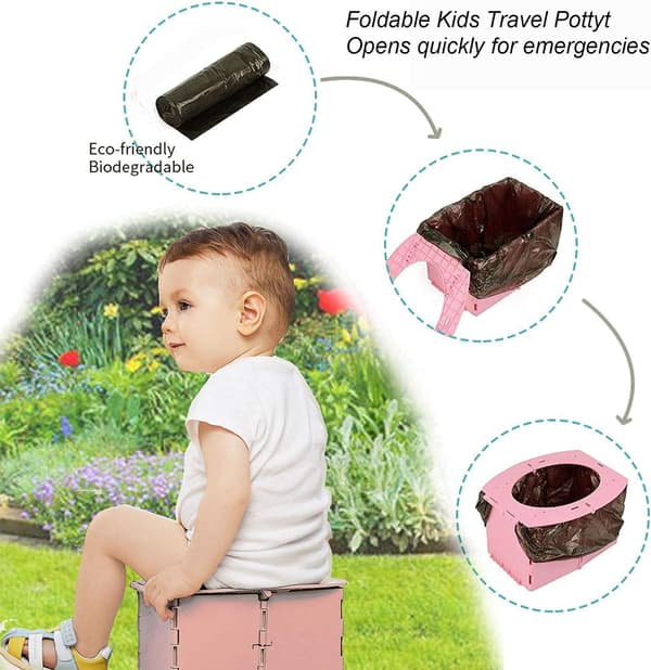 Baby Potty, Vikbar Barnstol, Pulver, Inga Rengöringsväskor