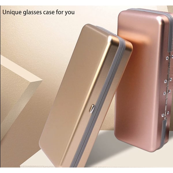 Glasfodral i aluminium, 2-pack - Roséguld, Stor
