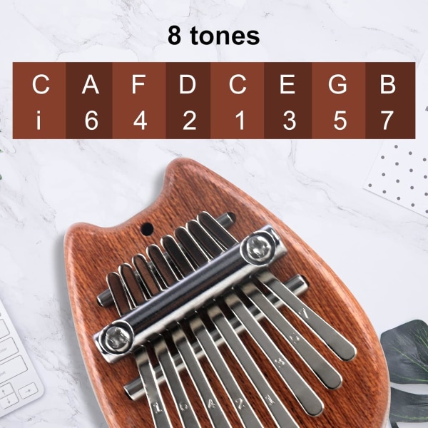 Sæt med 3 Kalimba Thumb Pianos, 8 Key Mbira Finger Piano Portable