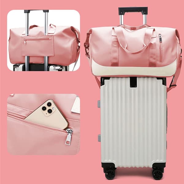 Vaaleanpunainen matkakassi urheilukassi unisex