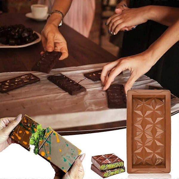 1/2/3 st Silikon Chokladformar Djupa Värmebeständiga Chokladformar för Desserter Godistillverkning Non-Stick Lätt Släpp Fudge Tryfflar Brownies Kakor Mo 3pcs