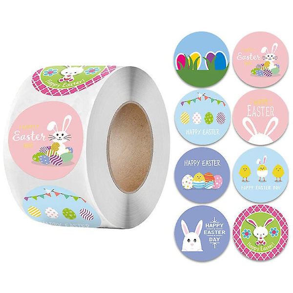 2X500 stk jule- og påske-egg kylling kanin lykkelig påskedag gave selvklebende etiketter klistremerker tape