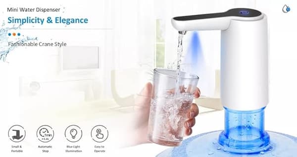 Smart USB Bottenladdad 5 Gallon Flaska Renare Dricksvatten Kall Automatisk Fristående Bärbar Vattendispenser Pump
